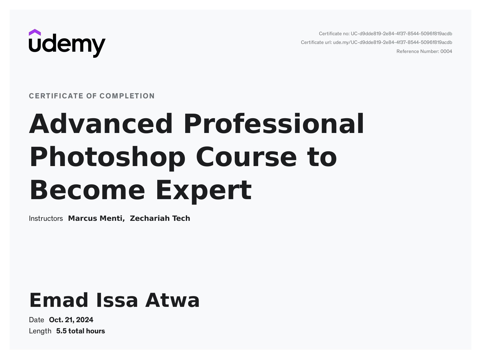 Advanced Professional Photoshop Course to Become Expert Certificate